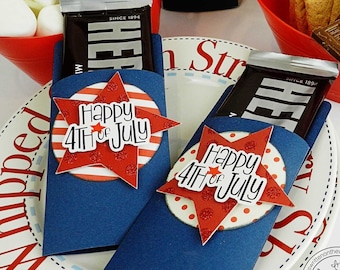 KIT-4th of July Party Favor / Candy Bar Wrapper | Employee Gift | CoWorkers |  S'mores Party Dessert | Fourth of July Party /