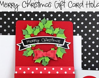 KIT Employee Appreciation Gift, Holly Wreath Gift Card Holder, Teacher Appreciation, CoWorker Gifts, Office Staff, Neighbor Christmas gifts