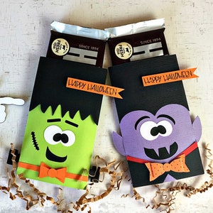 KIT Frankenstein & Dracula Candy Card /Candy bar wrapper/ Party Favor / Co-Workers Treat / Employee Gift / Teacher Appreciation / Hershey Half each