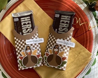 KIT Thanksgiving Candy Bar Wrappers, Hershey Bar Wrapper, Co-Workers, Employee Gifts, Place Setting, Turkey Wrap, Kids Thanksgiving Table