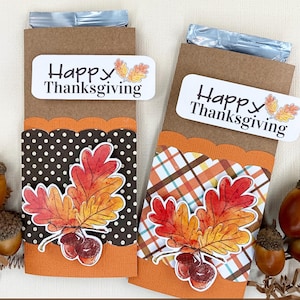 KIT Thanksgiving Candy Bar Wrappers: Autumn Leaves Table Decor