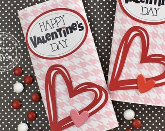 KIT Valentine Candy Card / Party Favor / Wrappers / Employee Gift / Co-Workers Gift / Teacher Appreciation /Candy Bar Wrap/ party favor