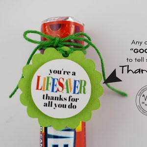 PRE-MADE You're a Lifesaver Tag/Employee Appreciation / Nurse Appreciation/Blood Drive/First Responder /Volunteers /CoWorker Gifts/ Firemen image 4