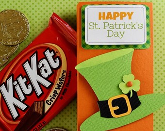 KIT St Patricks Day Candy Card, Kit Kat candy bar wrappers, Employee Appreciation, Party Favor, CoWorkers Gift, Employee Gifts, Teacher