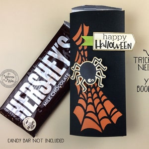 KIT Halloween Candy Bar Wrappers / Spider Web Candy Card, Halloween Treats, Gifts, Party Favor, Game Prize, Hershey, Classroom treats image 3