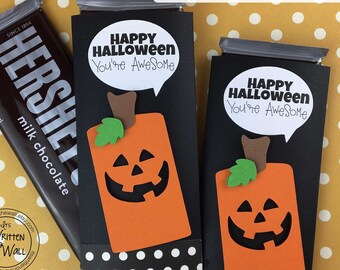 KIT Halloween Candy Bar Wrap, Pumpkin, Candy Card, Halloween Treats, Gifts, Party Favor, Game Prize, Hershey,