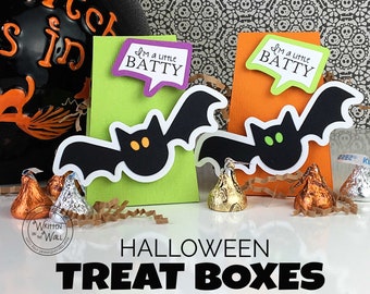 KITS  I'm a little Batty Treat Box / Bat Party Favor / Classroom Treat / Trick or Treat / You've Been Booed / Chocolate / Candy