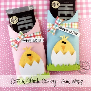 KIT Easter Chick Candy Bar Wrappers/ Party Favor/ Candy Bar Wraps / Employee Gifts / Co-Worker Gifts/ Office Treats /Staff gifts afbeelding 1