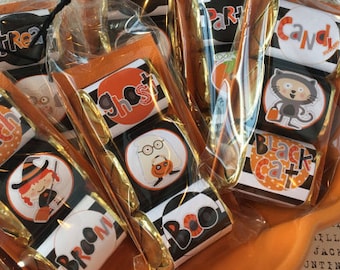 KIT Halloween Kids Nugget Wraps, Black, Hershey Candy Wraps/Teacher Appreciation /Party Favors/Classroom, Co-Workers Treats, Employee Treats