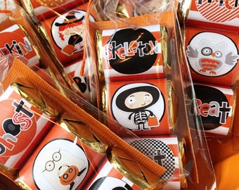 KIT Halloween Kids Nugget Wraps, Hershey Candy Wraps, Teacher Appreciation, Party Favors, Co-Workers Treats, Office Treat, Halloween, Orange