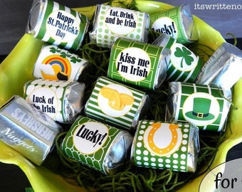 20 St. Patrick's Day Hershey Nugget Wraps, Candy Wraps, Hershey Nuggets, Classroom Treat, Co-Workers Treats, Employees Gifts, Treats