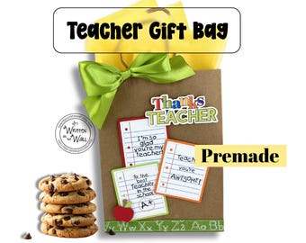 Bolsas de regalo prediseñadas para agradecer a los maestros, agradecimiento, cumpleaños, envoltura de regalos