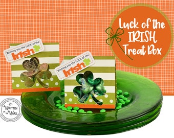 St. Patrick's Day Treat Box / Party Favor /Place Card Holder Setting / CoWorker Treat / Office Staff Gift / Employees /Kids Classroom Treat
