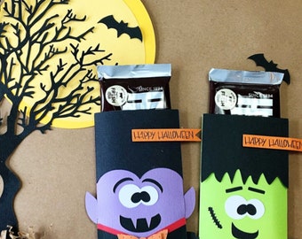 KIT Frankenstein & Dracula Candy Card /Candy bar wrapper/ Party Favor / Co-Workers Treat / Employee Gift / Teacher Appreciation / Hershey
