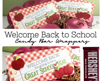 KIT Welcome Back to School, Candy Card, Office Staff Gifts/Teacher gift/Classroom Treats/ Kids, Bus Driver, Principal, Secretary, Librarians