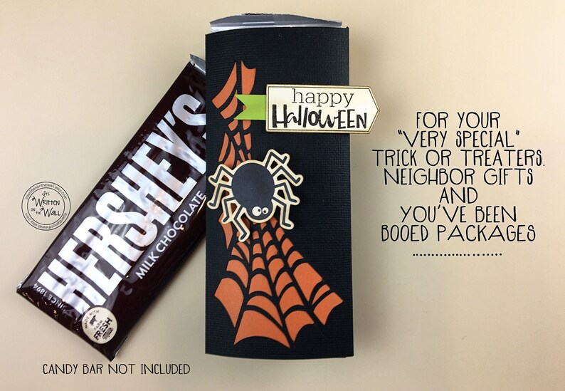 KIT Halloween Candy Bar Wrappers / Spider Web Candy Card, Halloween Treats, Gifts, Party Favor, Game Prize, Hershey, Classroom treats image 3