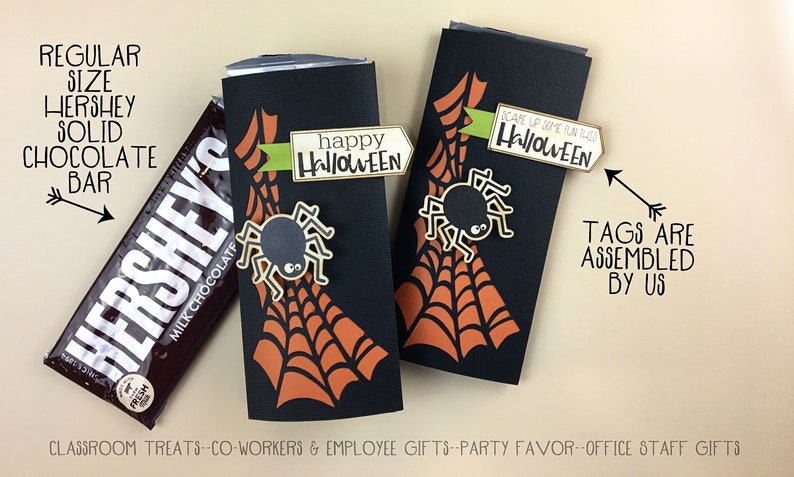 KIT Halloween Candy Bar Wrappers / Spider Web Candy Card, Halloween Treats, Gifts, Party Favor, Game Prize, Hershey, Classroom treats image 8