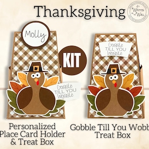 Kit Caja de golosinas con forma de pavo para Acción de Gracias, portatarjetas personalizado, decoración de mesa, juego de lugar