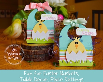 KIT Easter  Chick Treat Box / Party Favor/ Party Decor/ Easter Baskets / Employee Gifts / Co-Worker Gifts/ Place Setting Table Decoration