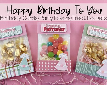 KIT Happy Birthday Card with Treats for  Office Staff,  CoWorker, Employee, Friends / Great for Any Birthday Girl, Even Adults/ Party Favors