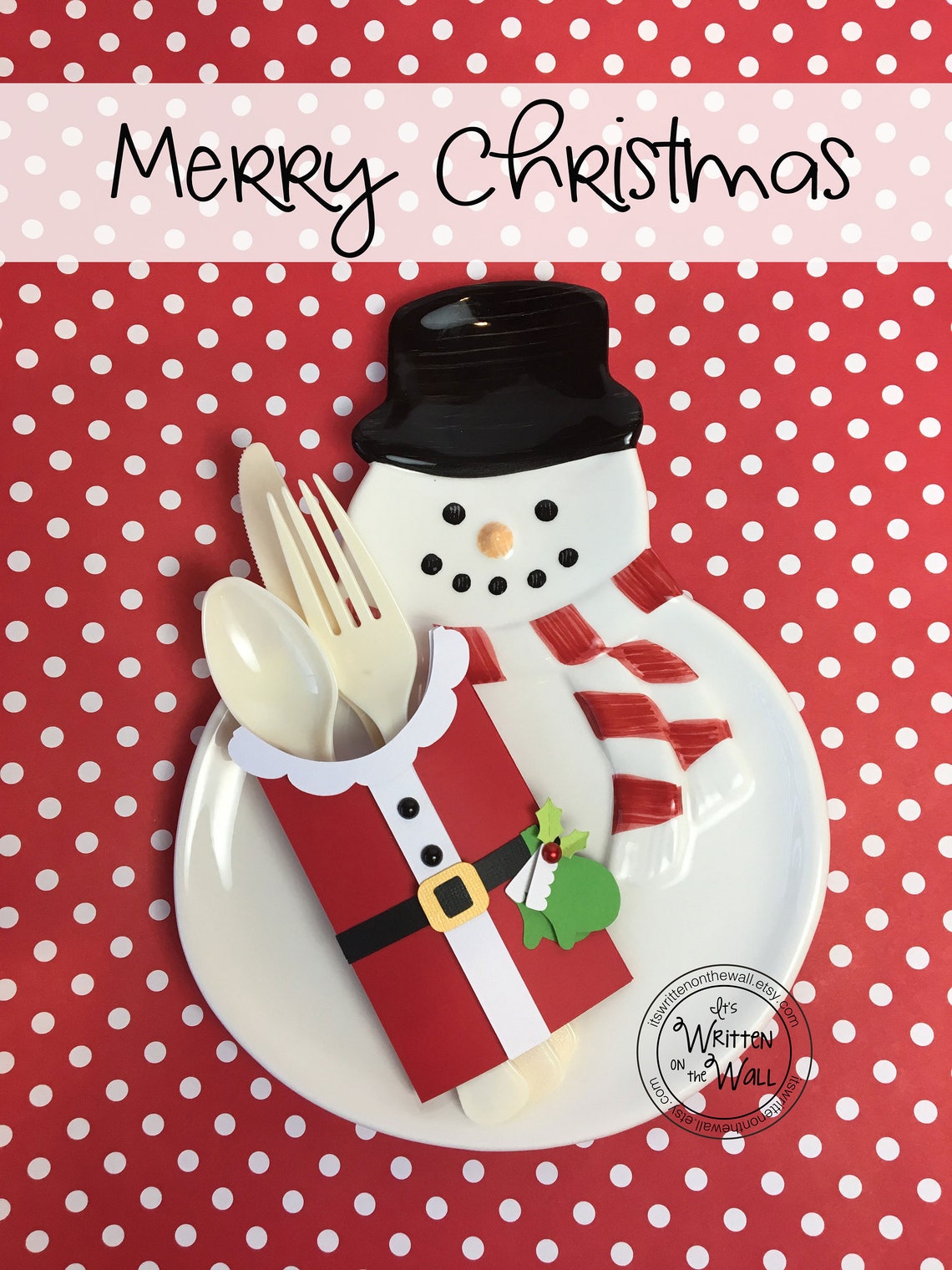 KIT Utensil Holder Santa Claus Party Tableware Christmas Etsy