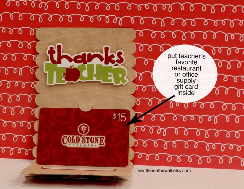 KITS Apple Thanks Teacher Gift Card Holders /Teacher Etsy
