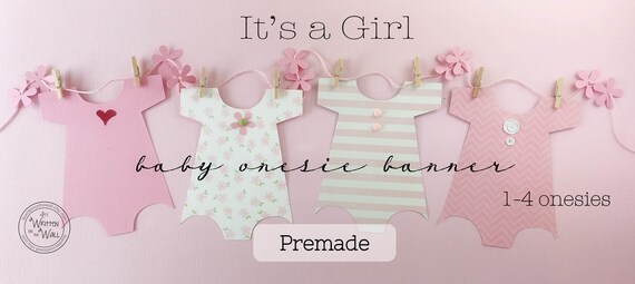 Premade 8 Onesies Baby Shower Banner Baby Shower Decoration Etsy