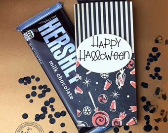 KIT Halloween Candy Bar Wrap, Trick or Treat, Candy Card, Treats, Gifts, Party Favor, CoWorker Gift, Employee Gift, Classroom Treat, Office