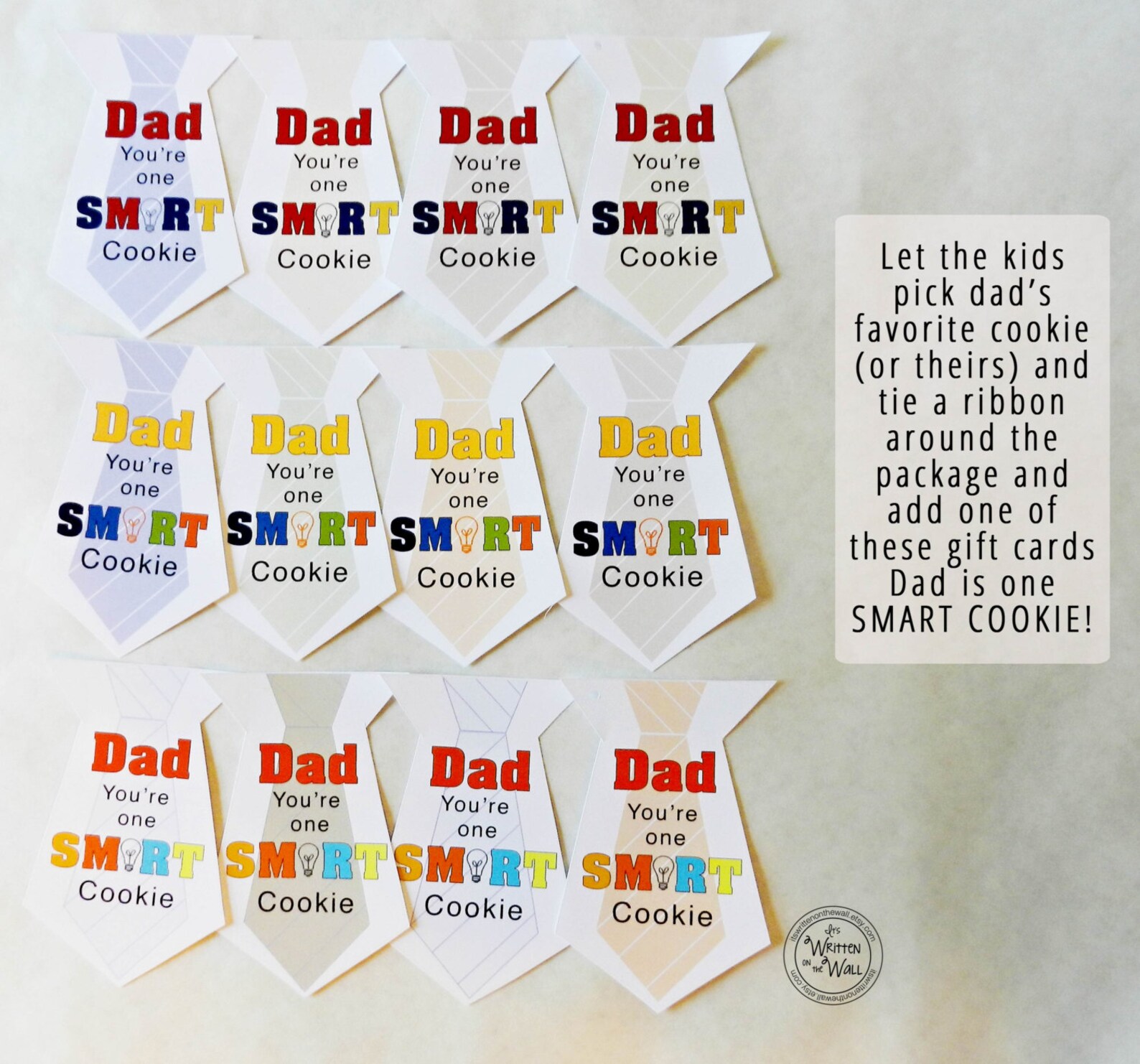 Dad You're One Smart Cookie / Cookies for Dad / Gift Tags | Etsy