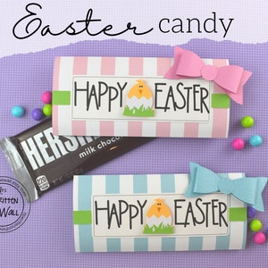 KIT Easter Chick Candy Bar Wrappers /Employee Gifts / Easter Basket /CoWorkers Gifts /Office Staff Treats / Party Favor/ Classroom image 1