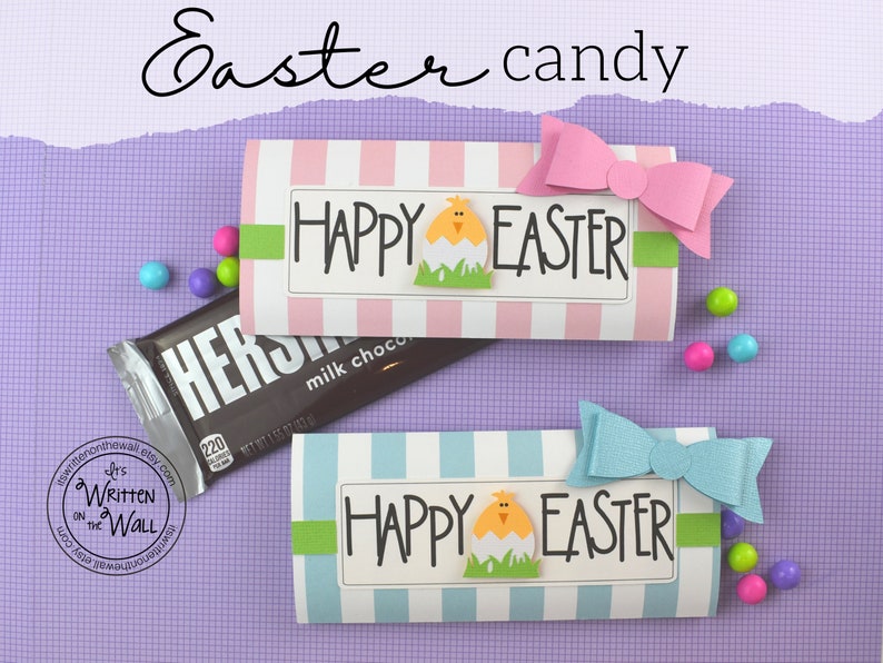 KIT Easter Chick Candy Bar Wrappers /Employee Gifts / Easter Basket /CoWorkers Gifts /Office Staff Treats / Party Favor/ Classroom image 1