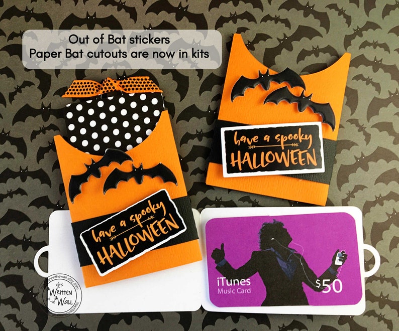 KIT Spooky Bat Gift Card Holder, Halloween Teacher Gift, Employee Halloween Gifts, Employee Appreciation, Client Gifts , Party favor image 2