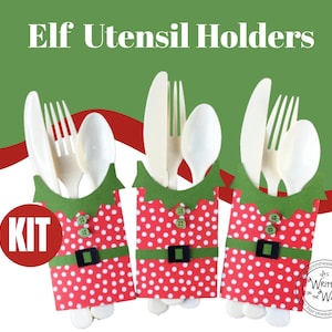 Christmas Elf Utensil Holder Kit: Holiday Table Decor