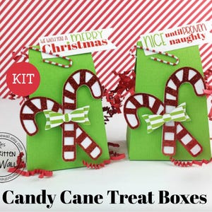Kit Christmas Candy Cane Treat Box,  Party Favor Decoration, Table Decor, Place Seating, Office staff, Employees, Coworker treats