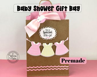 PreMade Baby Shower Gift Bag, Onesies Banner, Goodie Bags, Treat Bag