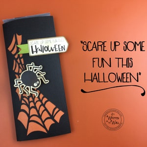KIT Halloween Candy Bar Wrappers / Spider Web Candy Card, Halloween Treats, Gifts, Party Favor, Game Prize, Hershey, Classroom treats Scare Up Fun