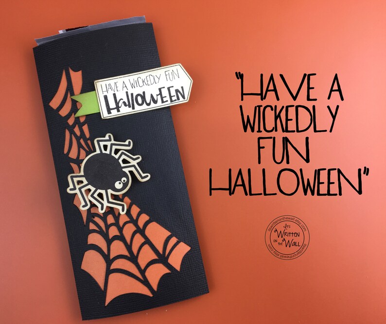 KIT Halloween Candy Bar Wrappers / Spider Web Candy Card, Halloween Treats, Gifts, Party Favor, Game Prize, Hershey, Classroom treats Have a Wickedly Fun