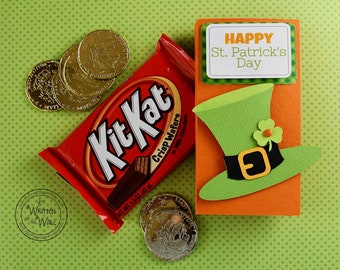 KIT for Kit Kat candy bar wrappers / St Patrick Candy Card / Employee Appreciation / Party Favor / Co-Workers Gift / Employee Gifts /Teacher