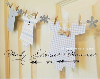 KIT Baby Shower Banner, Baby Boy Onesie Garland, Baby Shower Decoration, Nursery Decoration, Baby Shower Party, Baby Onesie, Its a Boy