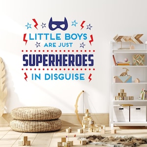 Superhero Wall Decal, Superhero Room Decor, Superhero Wall Stickers, Superhero Wall Art For Kids, Playroom Wall decals, Superhero Wall Decor