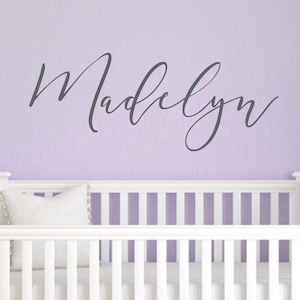 Girls room wall decor, Kids wall decal, Baby girl name decal, Personalized wall sticker, Vinyl name decal, Nursery wall decal RB102