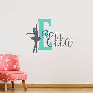Dance wall decal name, Personalized wall decals, Dance wall art, Name wall decor, Ballerina wall decals Name wall decal Girls wall decal 452