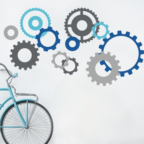 Gears Wall Decal Steampunk Sign Cogs Wheels Kids Children Gift Etsy
