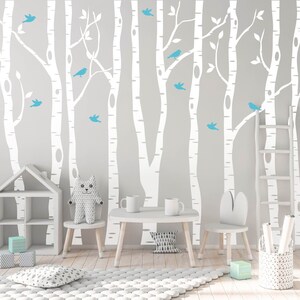 Birch tree decals for walls, Wall mural decal, White tree wall decal, Nursery wall decals, Vinyl wall decals, Wall decal for nursery