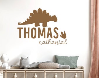 Personalized Dinosaur Name Wall Decal, Boy Nursery Decor