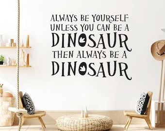 Vinilo decorativo de dinosaurio para pared, decoración para la sala de juegos de los niños, vinilo removible