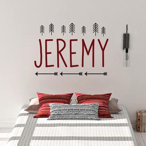 Boys personalized wall decals, Boys room decor, Nursery wall decal, Arrow wall decal, Boys name stickers, Tree wall decal Wall stickers
