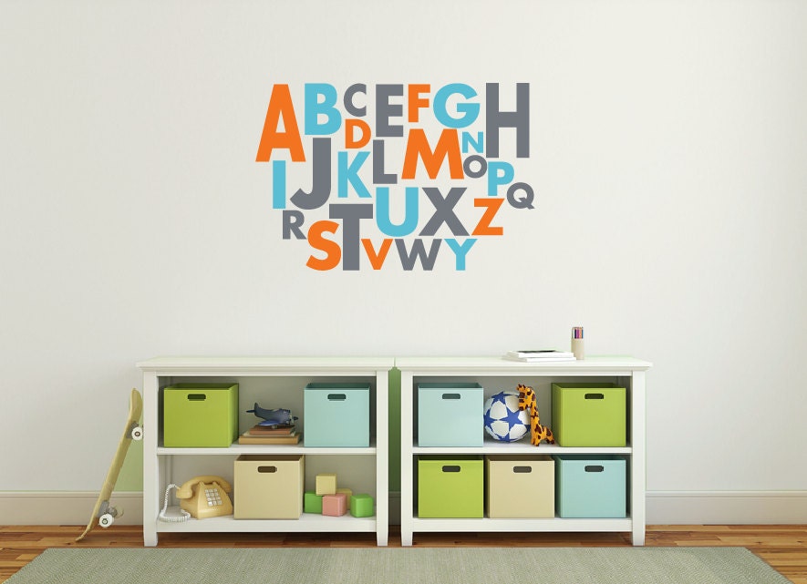 Alphabet letters Wall letters Alphabet wall decals Large | Etsy