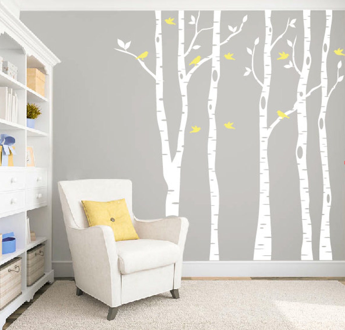 Birch Tree Nursery Wall Decal Forest and Woodland Tree Wall Etsy