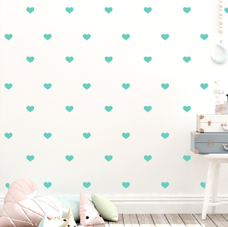 Heart Wall Decals Nursery Wall Decal Gold Heart Wallpaper Etsy